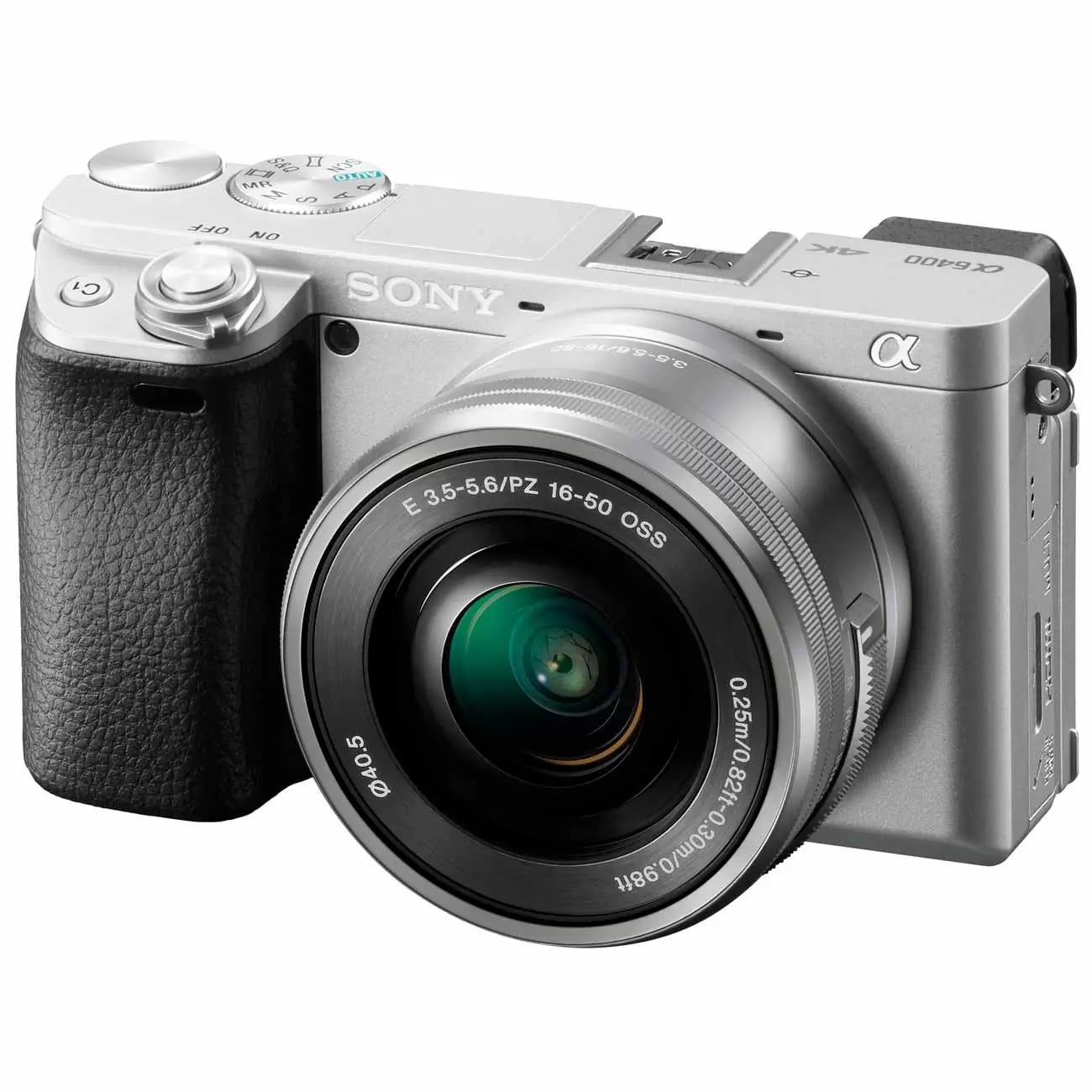 Фотоаппарат Sony Alpha ILCE-6400 Kit E PZ 16–50 мм F3.5–5.6 OSS (SELP1650), серебристый