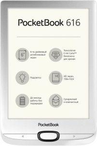 Электронная книга PocketBook 616 , 8 ГБ, серебристый