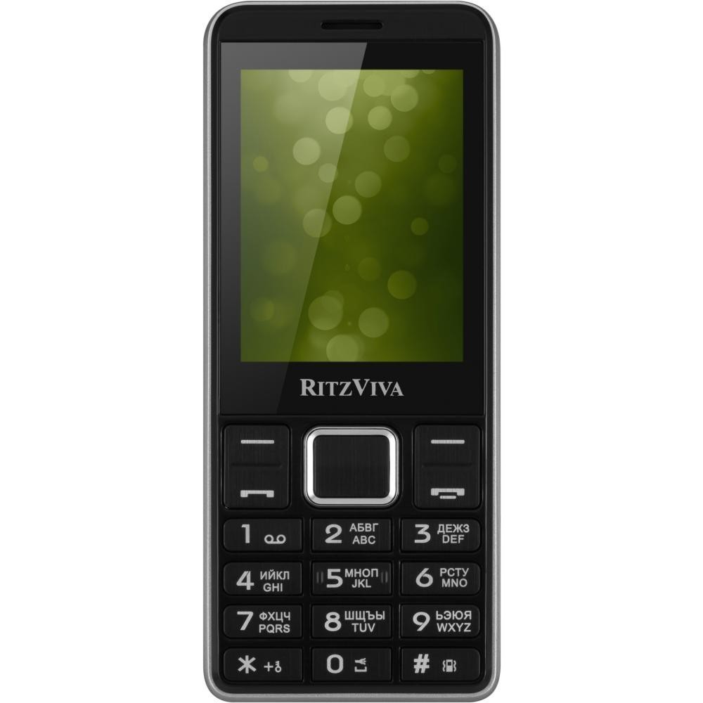 Телефон RITZVIVA F240B, 2 SIM, чёрный/серебристый