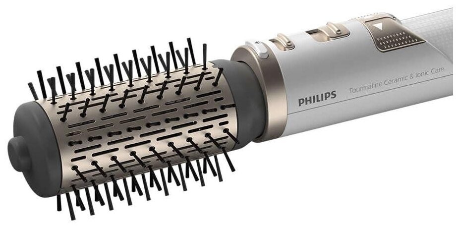 Фен-щетка Philips HP8664 Volumebrush, нежно-белый/серебряный