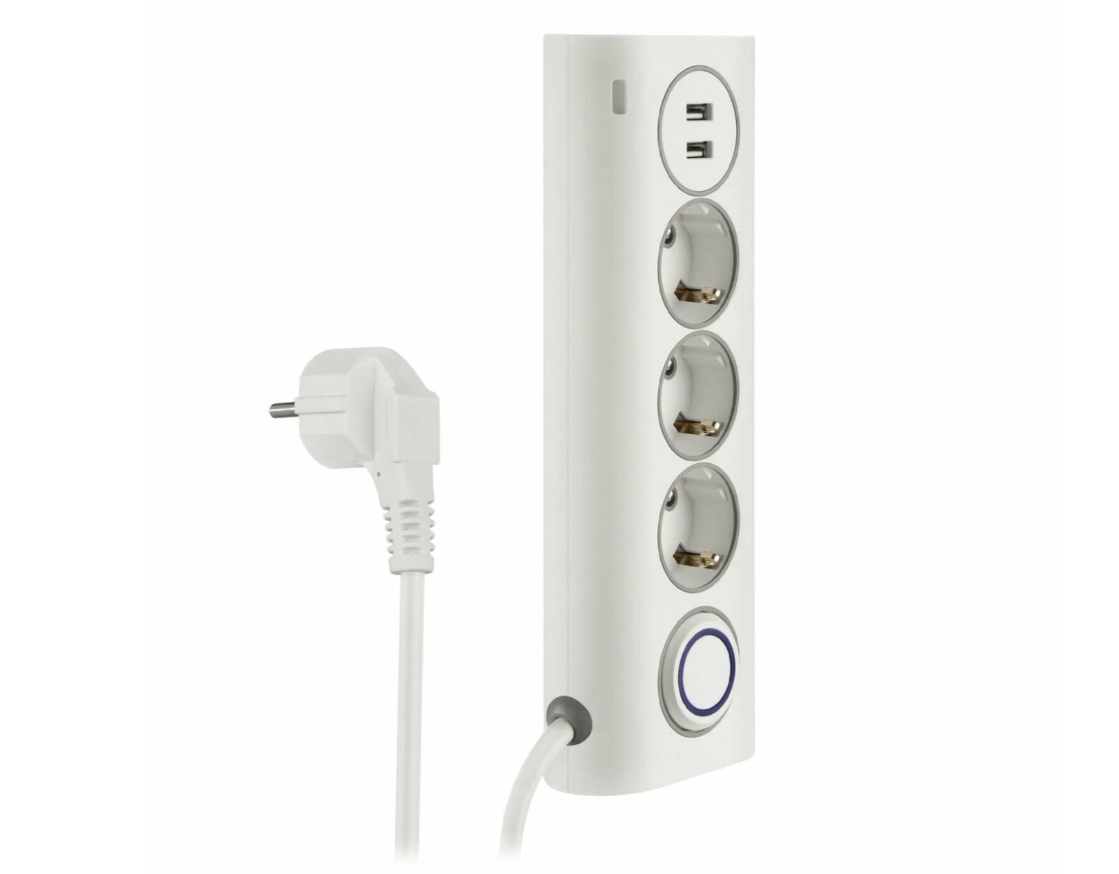 Сетевой фильтр Rombica NEO WC3U White, 2 x USB, 3 x 220V, белый, 1.5м