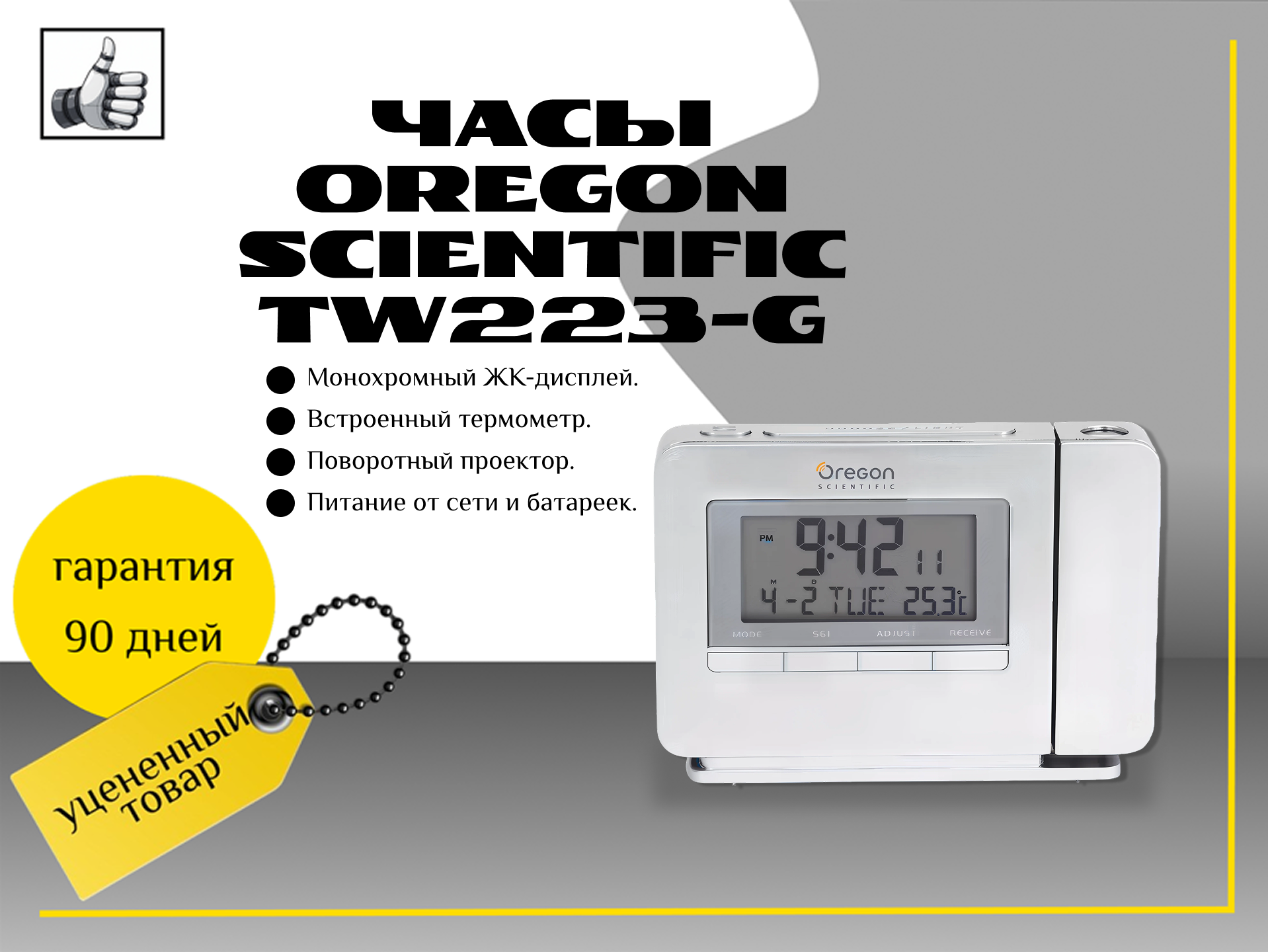 Часы-будильник Oregon Scientific TW223-G