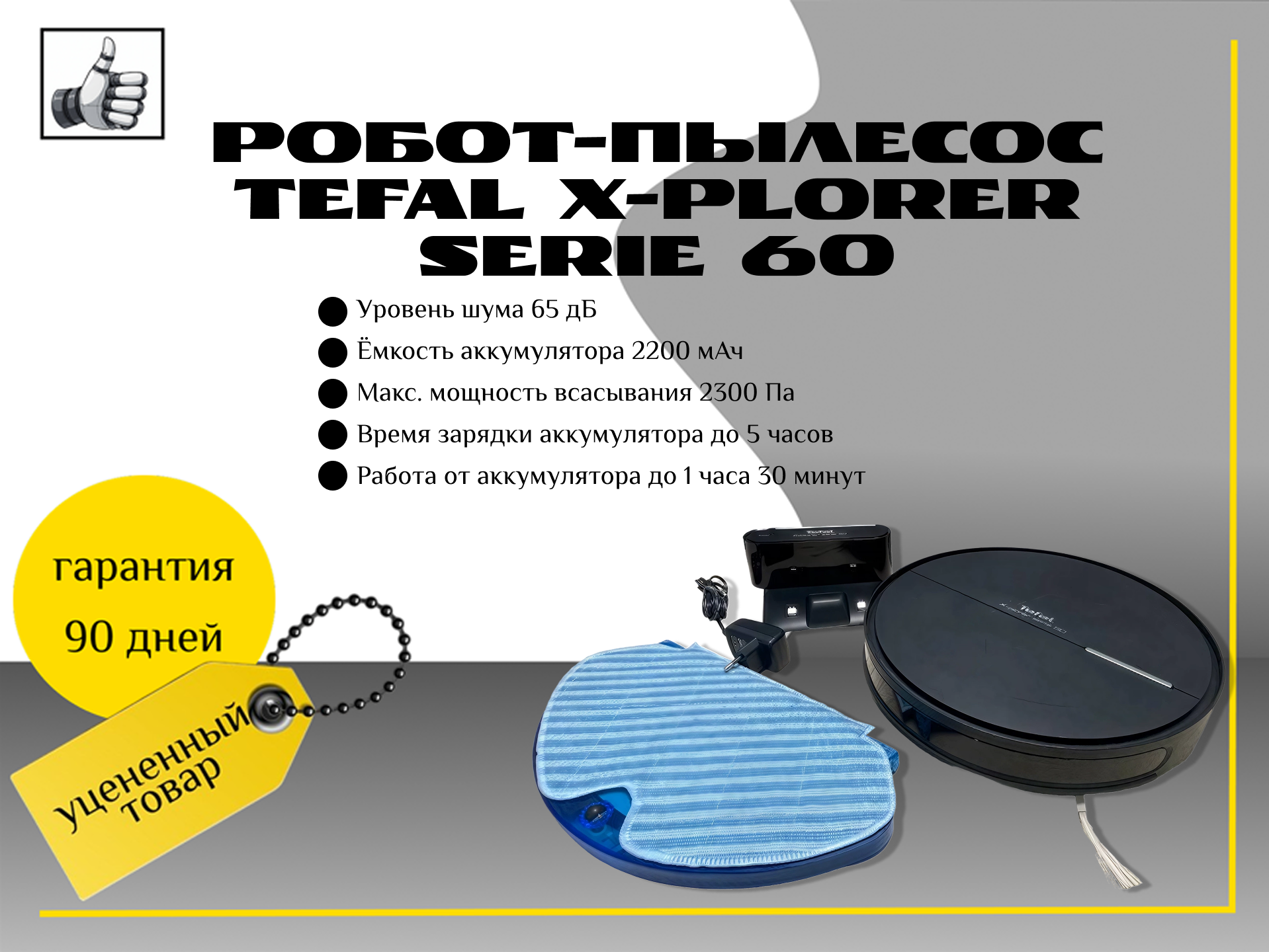 Робот-пылесос Tefal X-plorer SERIE 60 (RG7455WH)