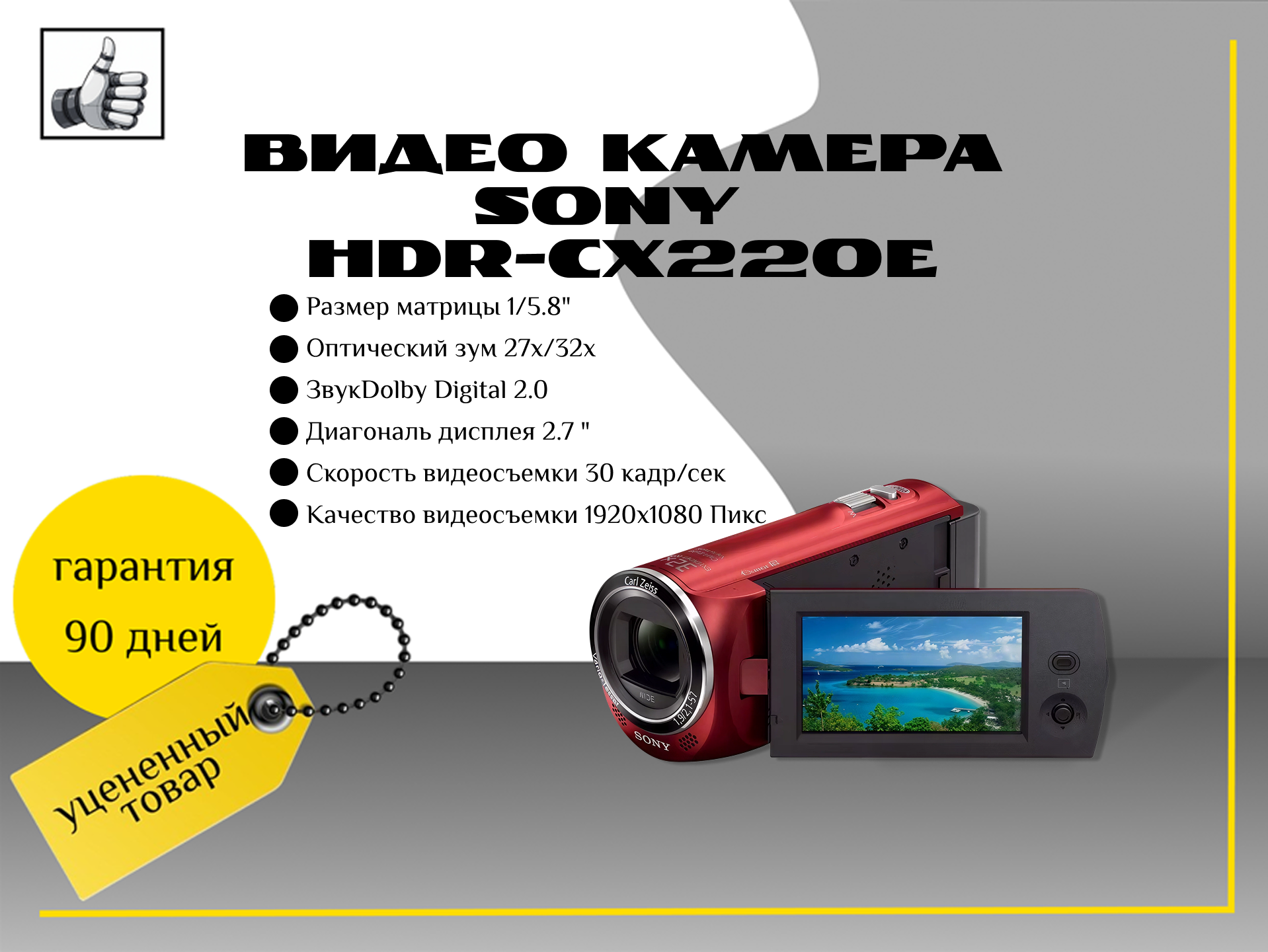 Видео камера Sony HDR-CX220e